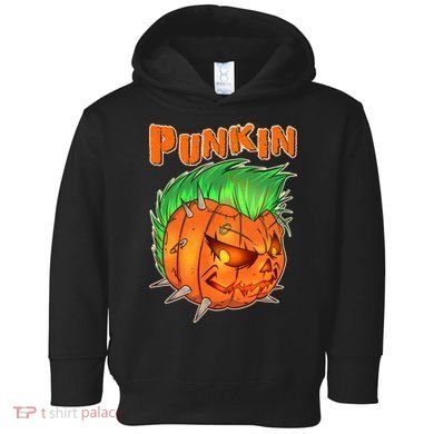 PUNKIN With Mohawk Funny Scary Halloween Toddler Hoodie