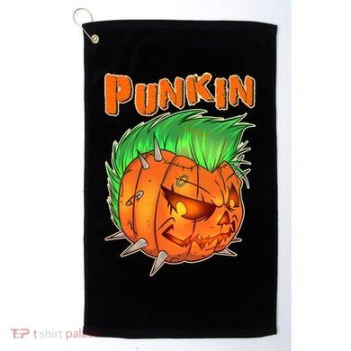 PUNKIN With Mohawk Funny Scary Halloween Golf Towel