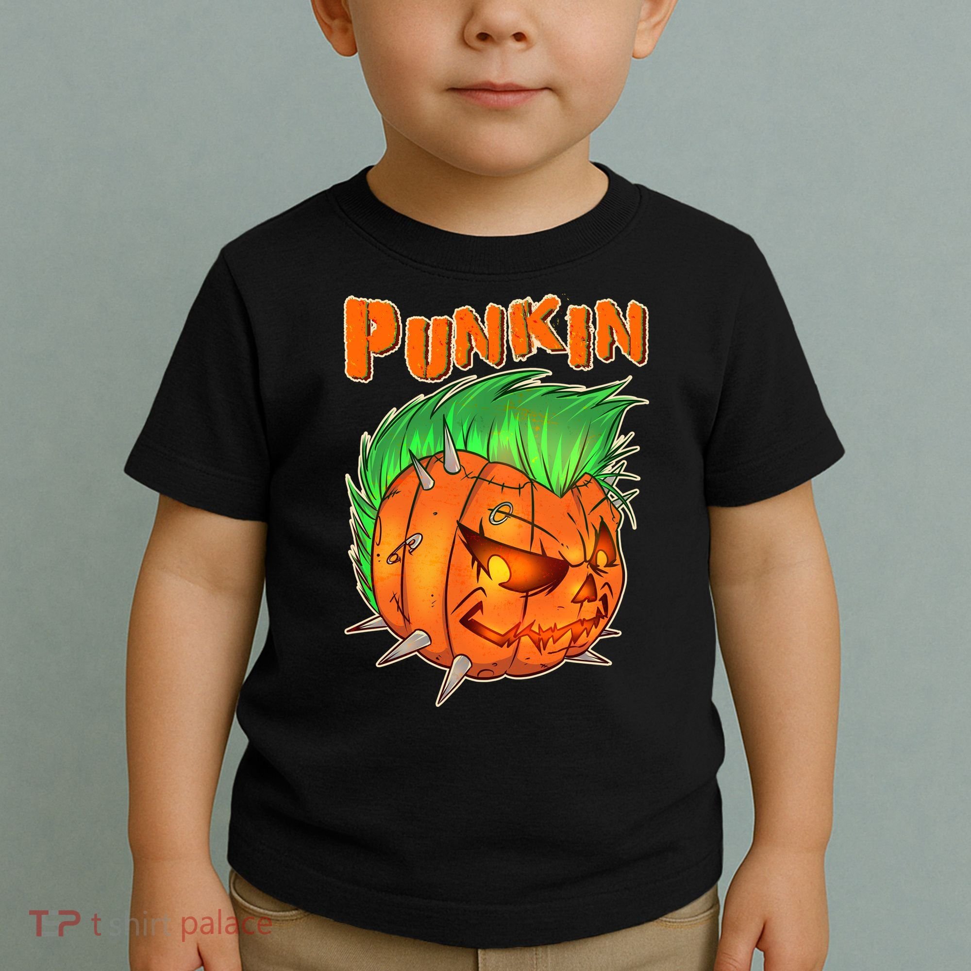PUNKIN With Mohawk Funny Scary Halloween Toddler T-Shirt