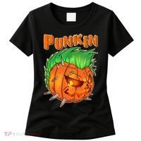 PUNKIN With Mohawk Funny Scary Halloween Women's T-Shirt thumb 0