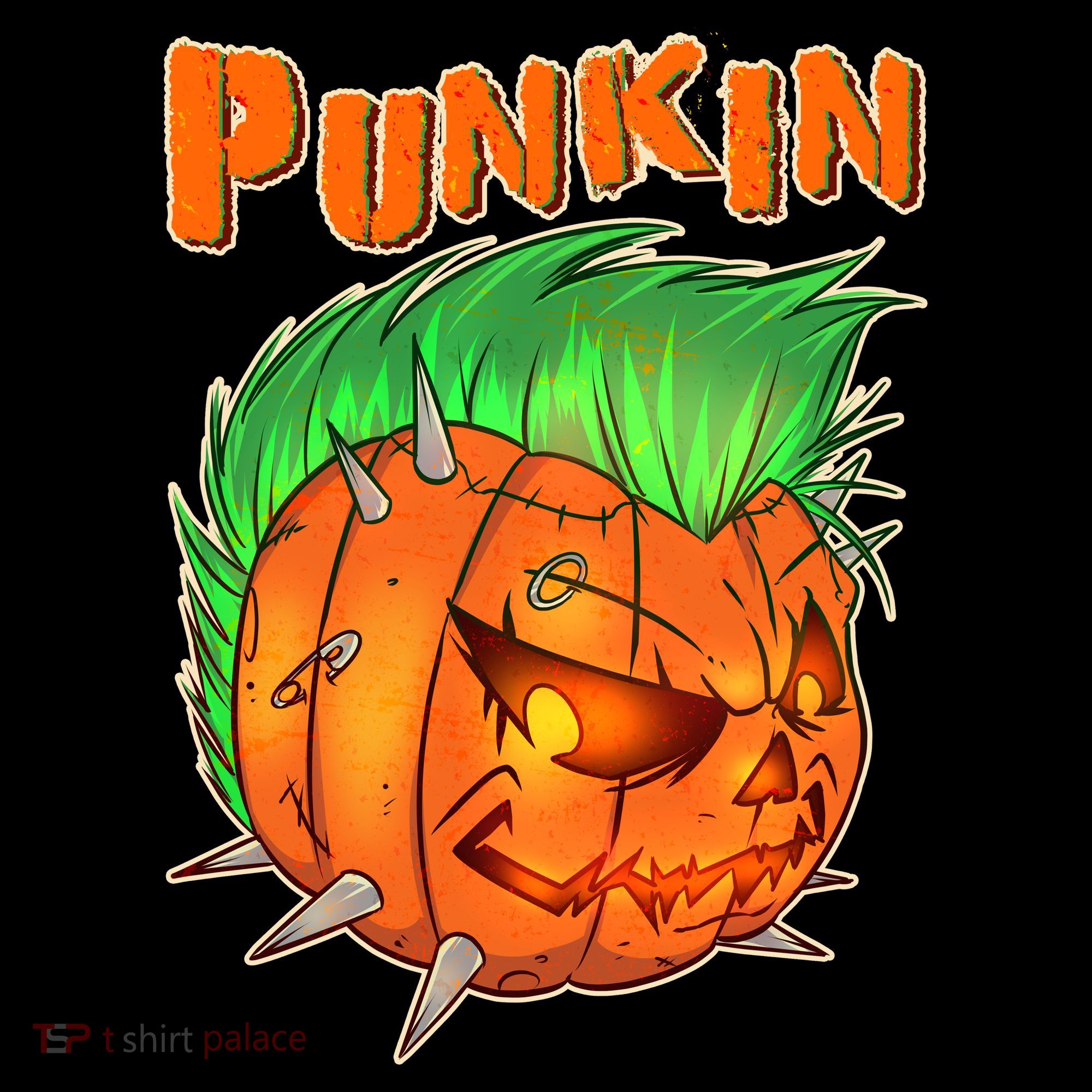 PUNKIN With Mohawk Funny Scary Halloween Women's T-Shirt