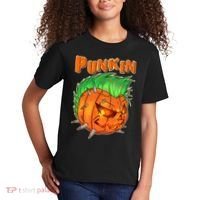 PUNKIN With Mohawk Funny Scary Halloween Kids T-Shirt thumb 2