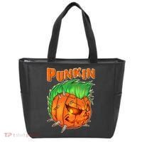 PUNKIN With Mohawk Funny Scary Halloween Tote Bag thumb 0