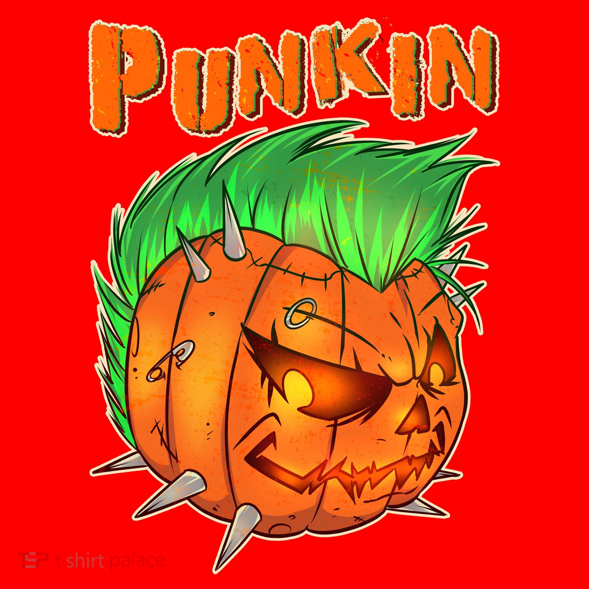 PUNKIN With Mohawk Funny Scary Halloween Santa Hat