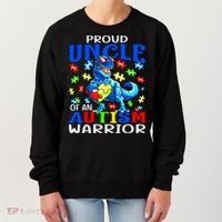 Proud Uncle Of An Autism Warrior Dinosaur Gift Women's Sweatshirt thumb 0