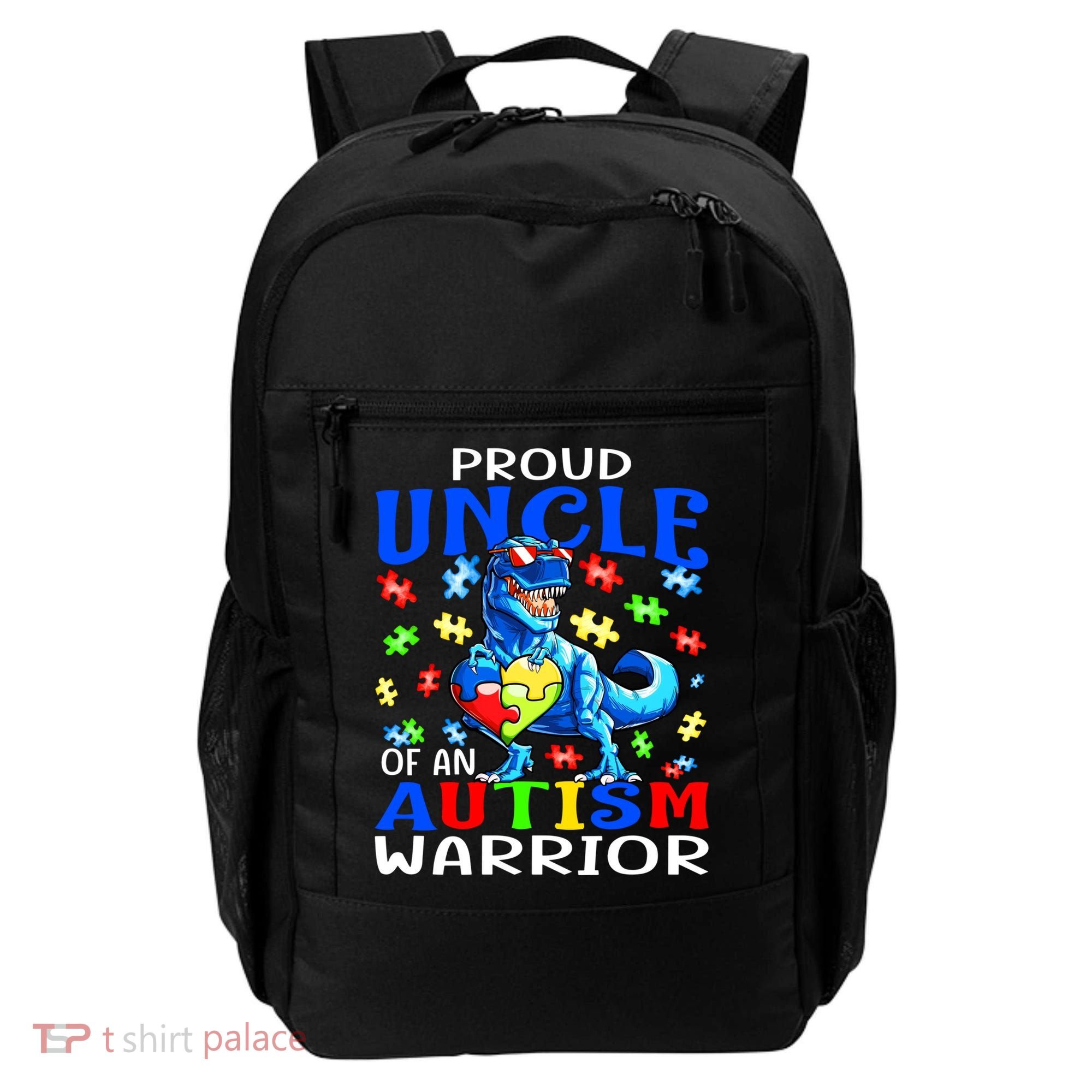 Proud Uncle Of An Autism Warrior Dinosaur Gift Backpack
