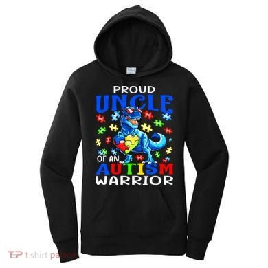 Proud Uncle Of An Autism Warrior Dinosaur Gift Women's Hoodie