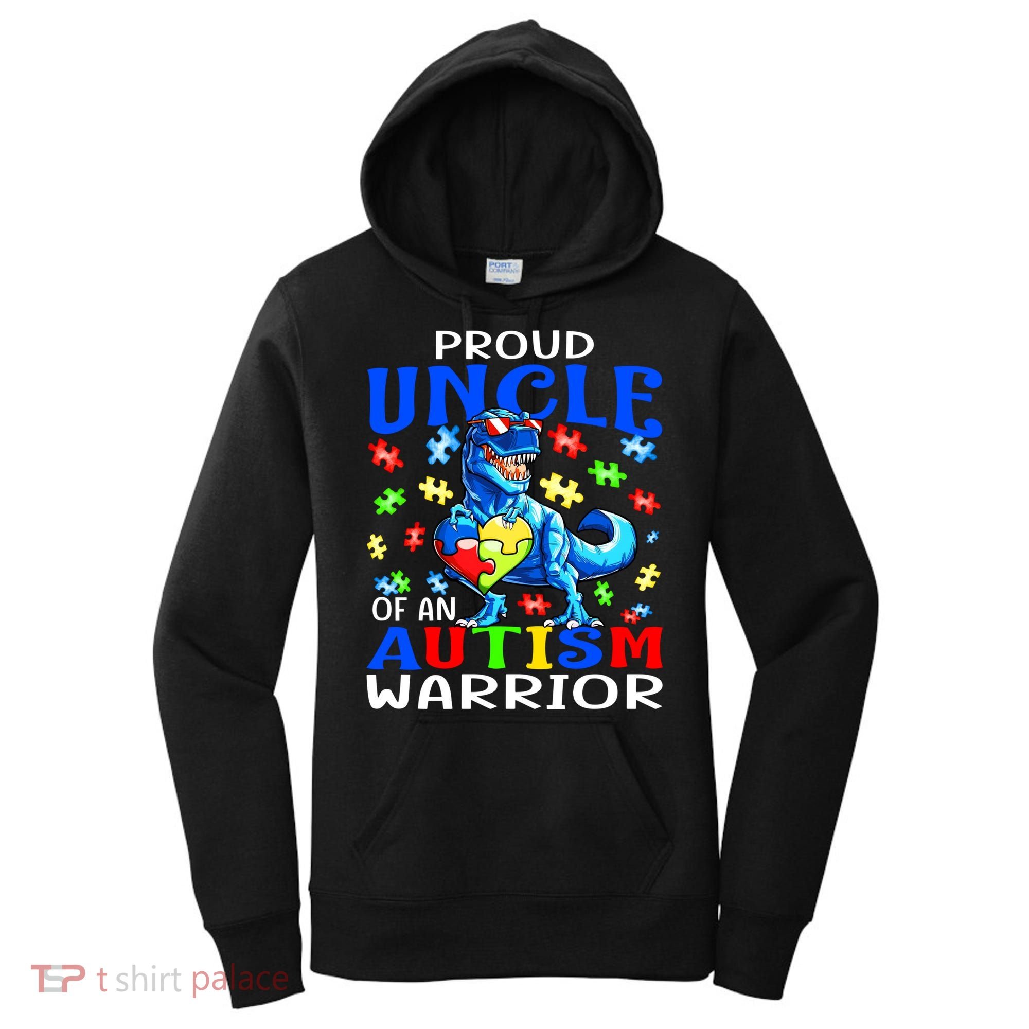 Proud Uncle Of An Autism Warrior Dinosaur Gift Women's Hoodie