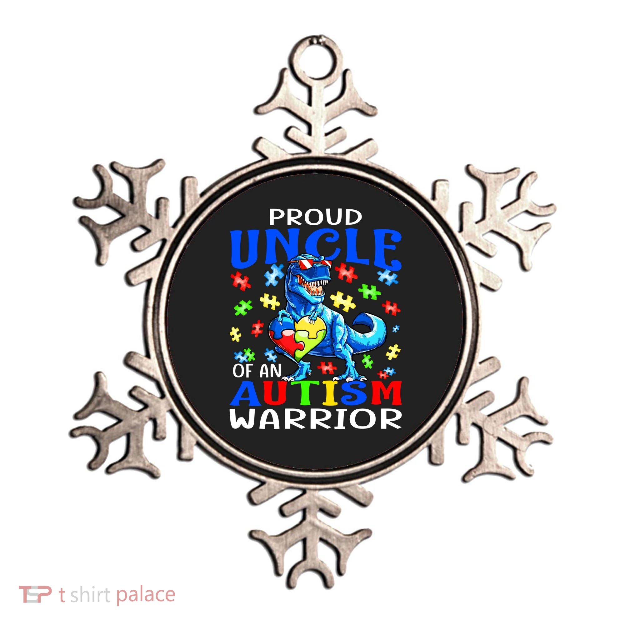Proud Uncle Of An Autism Warrior Dinosaur Gift Ornament