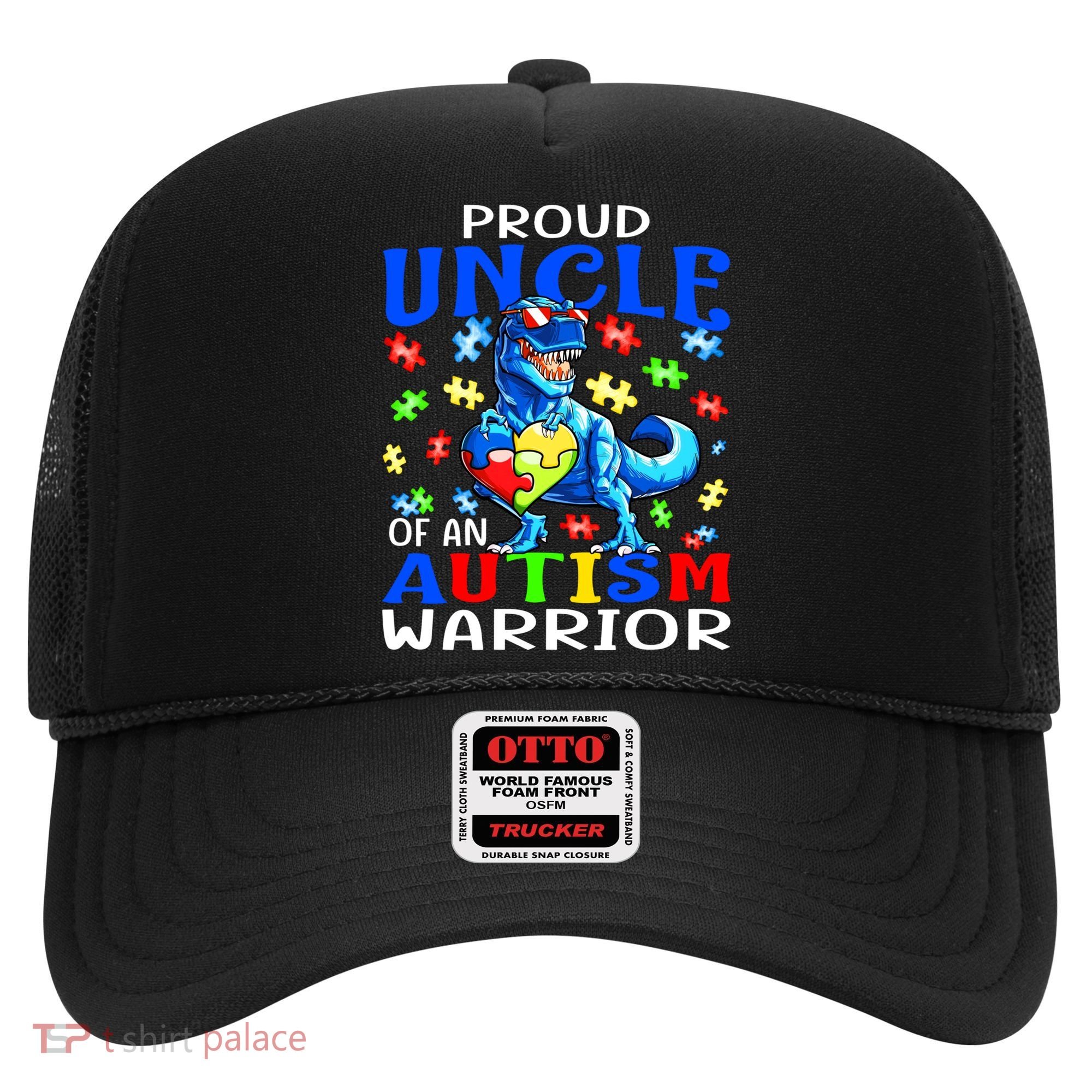 Proud Uncle Of An Autism Warrior Dinosaur Gift Hat