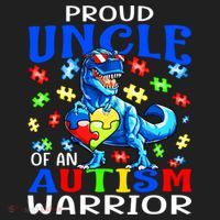 Proud Uncle Of An Autism Warrior Dinosaur Gift Hat thumb 2