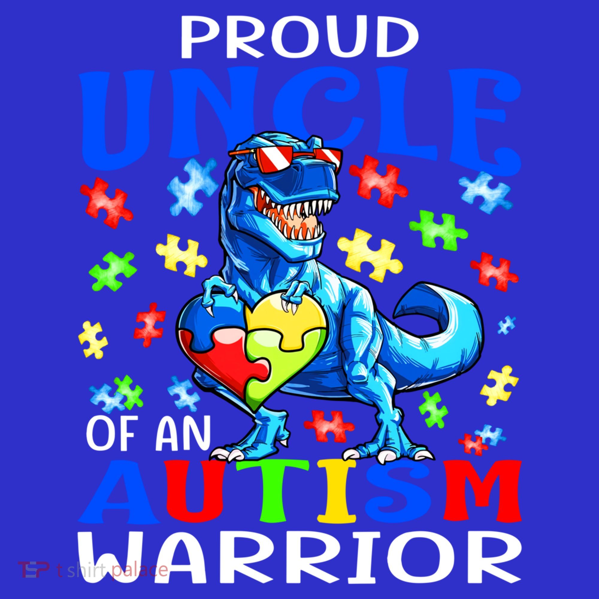 Proud Uncle Of An Autism Warrior Dinosaur Gift Long Sleeve Shirt