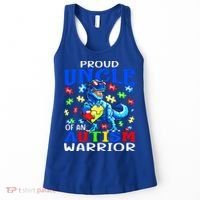 Proud Uncle Of An Autism Warrior Dinosaur Gift Women's Tank Top thumb 0