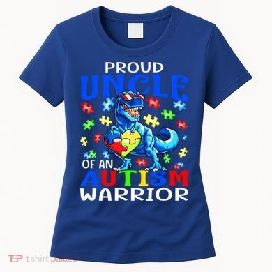 Proud Uncle Of An Autism Warrior Dinosaur Gift Women's T-Shirt