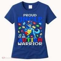 Proud Uncle Of An Autism Warrior Dinosaur Gift Women's T-Shirt thumb 0