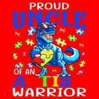 Proud Uncle Of An Autism Warrior Dinosaur Gift Santa Hat thumb 1