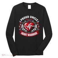 Proud Uncle Of Heart Warrior Chd Awareness Congenital Defect Long Sleeve Shirt thumb 0