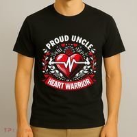 Proud Uncle Of Heart Warrior Chd Awareness Congenital Defect T-Shirt thumb 3