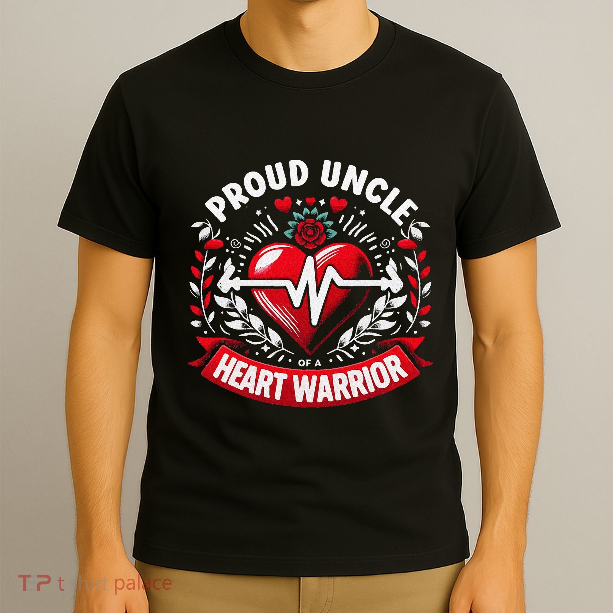 Proud Uncle Of Heart Warrior Chd Awareness Congenital Defect T-Shirt
