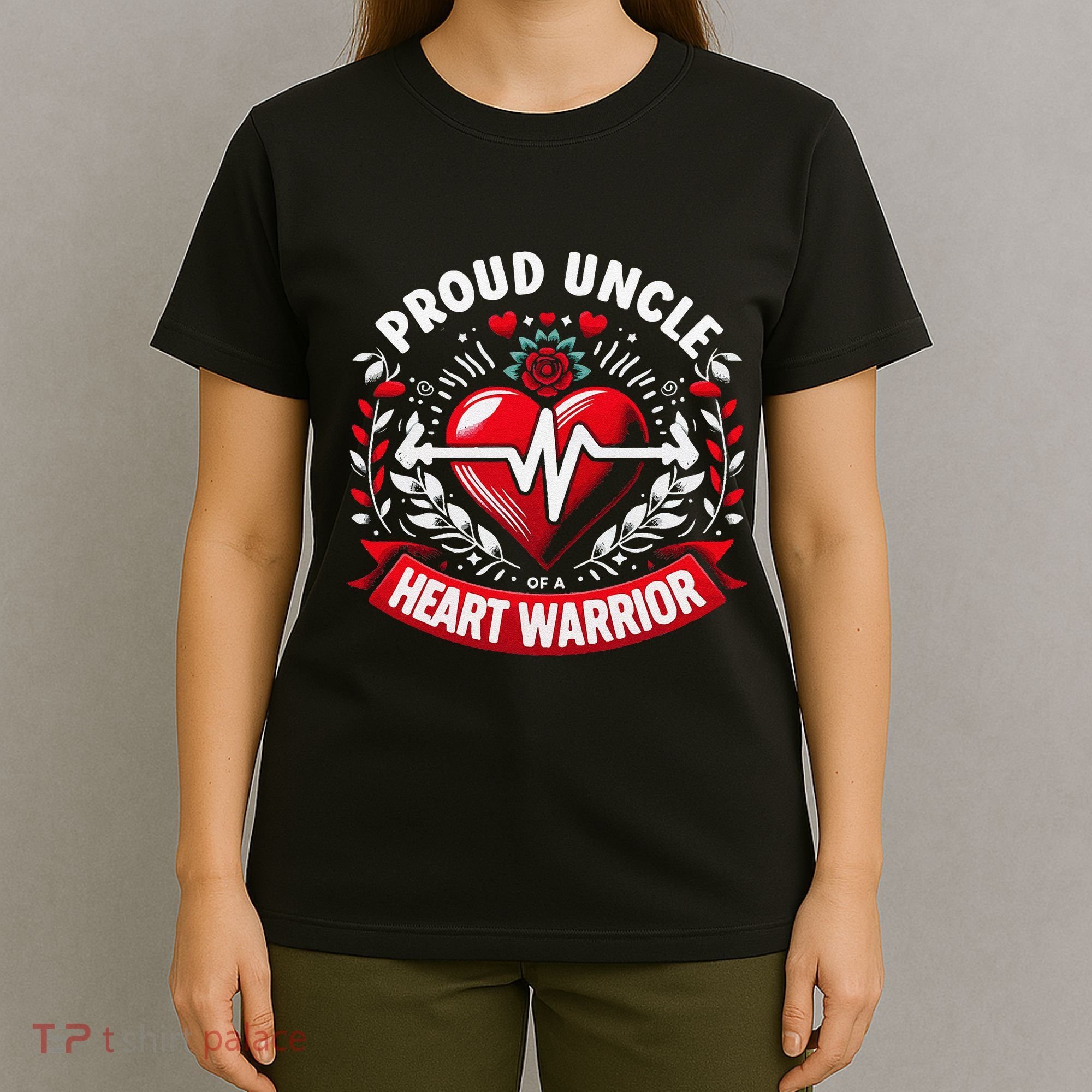 Proud Uncle Of Heart Warrior Chd Awareness Congenital Defect T-Shirt