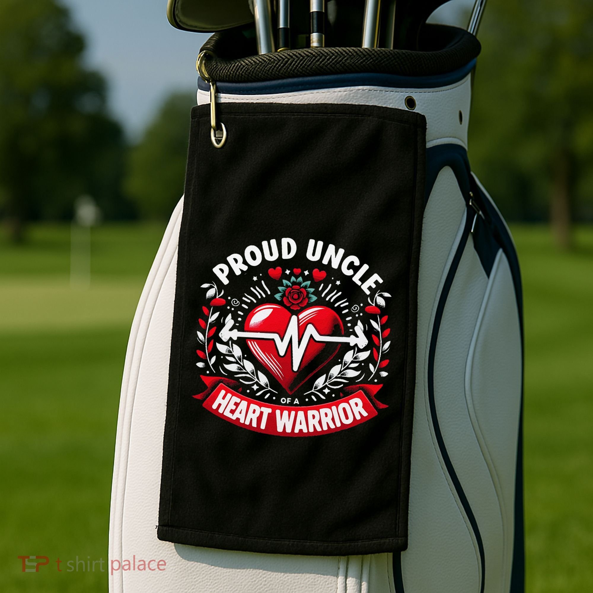 Proud Uncle Of Heart Warrior Chd Awareness Congenital Defect Golf Towel