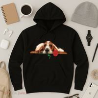 Puppy Love Red Rose Hoodie thumb 3