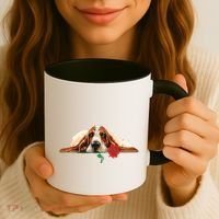 Puppy Love Red Rose Coffee Mug thumb 3