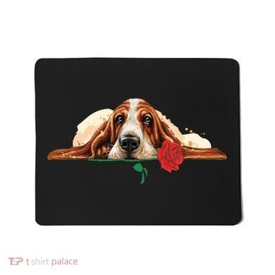Puppy Love Red Rose Mousepad