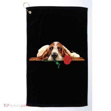 Puppy Love Red Rose Golf Towel