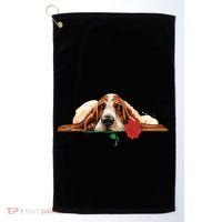 Puppy Love Red Rose Golf Towel thumb 0