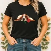 Puppy Love Red Rose Women's T-Shirt thumb 2