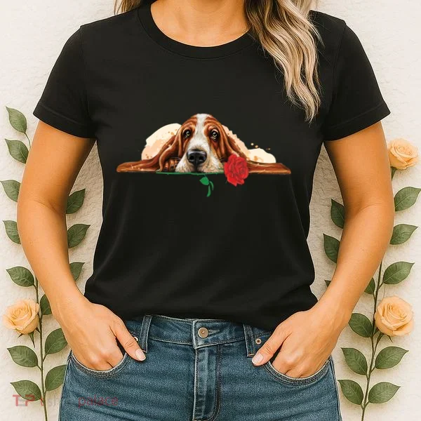 Puppy Love Red Rose Women's T-Shirt