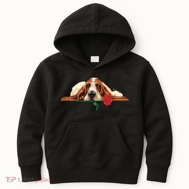 Puppy Love Red Rose Kids Hoodie