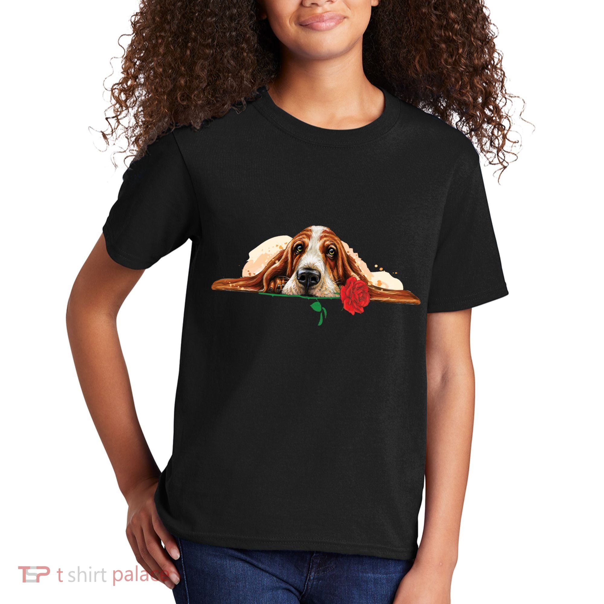 Puppy Love Red Rose Kids T-Shirt