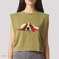Puppy Love Red Rose Garment-Dyed Women's Muscle Tee thumb 2