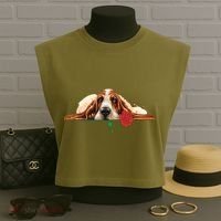 Puppy Love Red Rose Garment-Dyed Women's Muscle Tee thumb 3