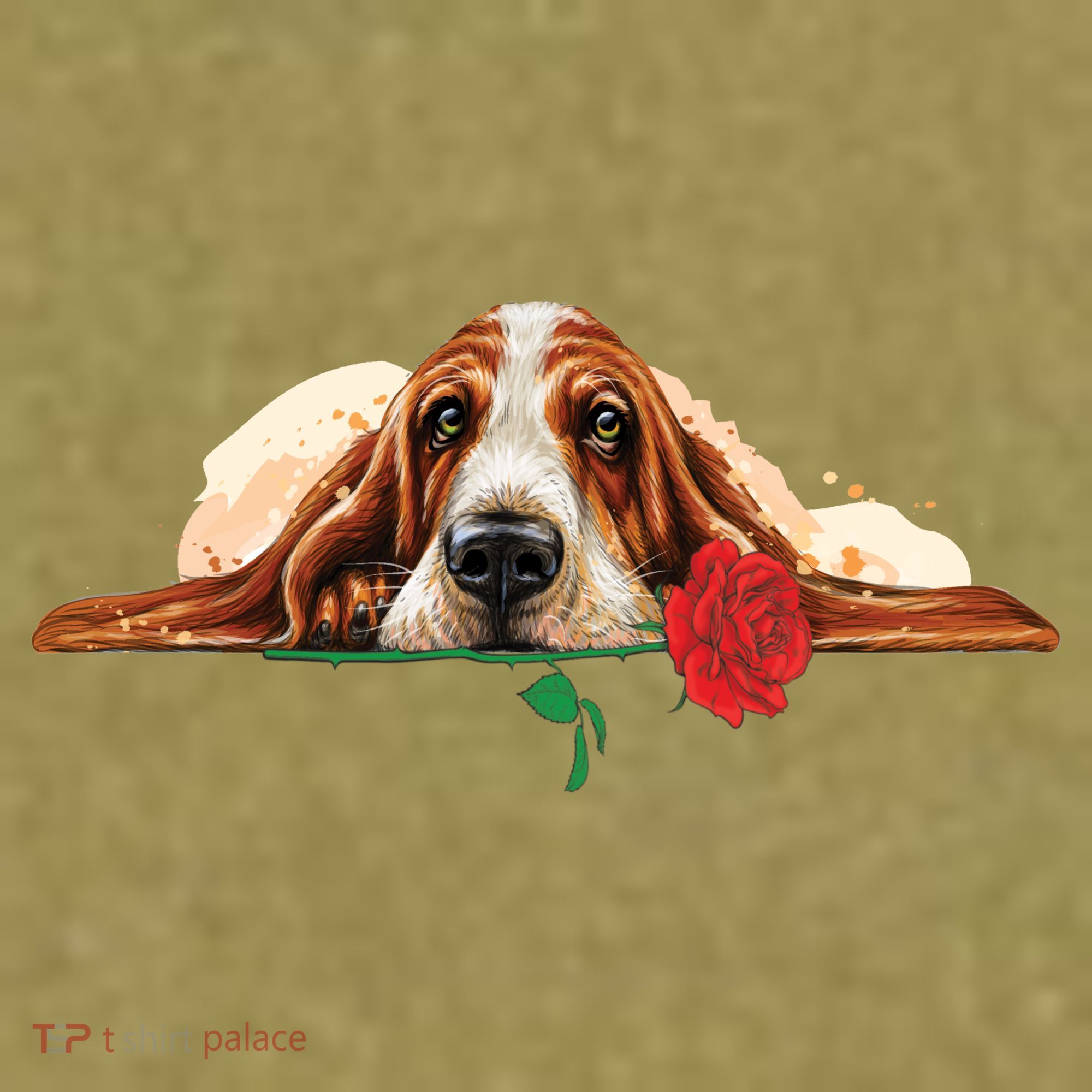 Puppy Love Red Rose Garment-Dyed Women's Muscle Tee