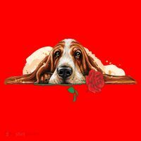 Puppy Love Red Rose Santa Hat thumb 1