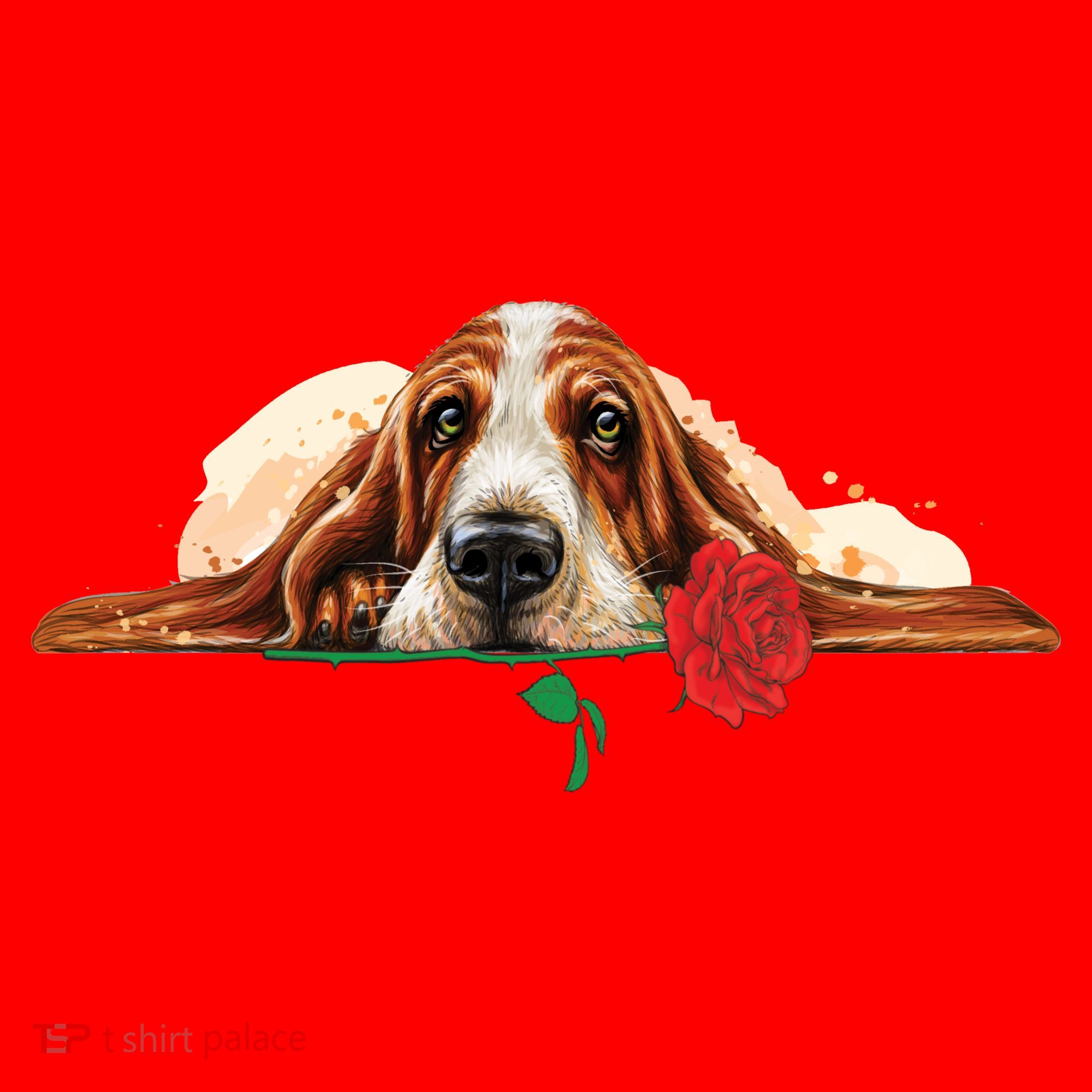 Puppy Love Red Rose Santa Hat