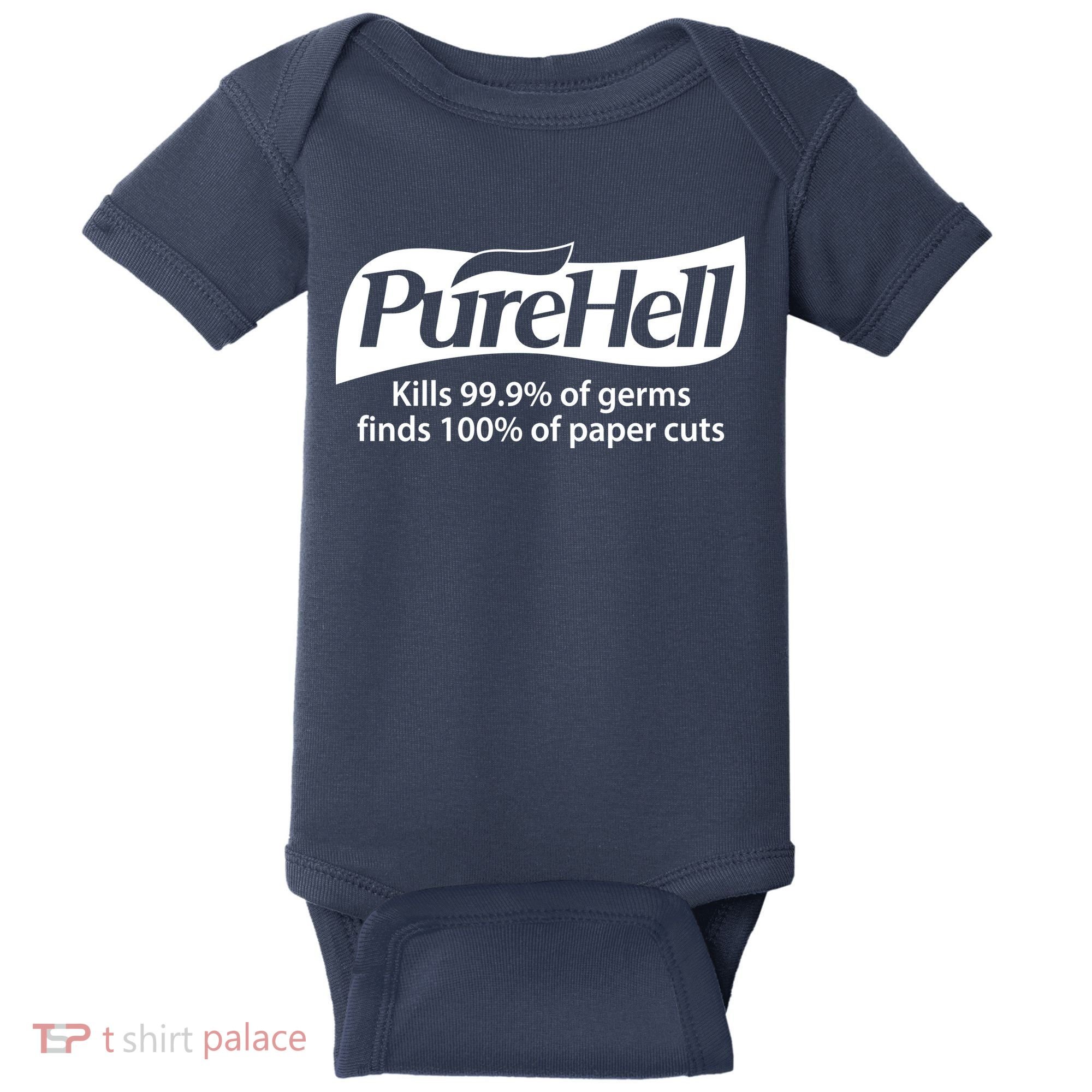 Purehell Kills 99% Of Germs Paper Cuts Pure Hell Baby Bodysuit
