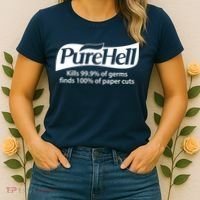 Purehell Kills 99% Of Germs Paper Cuts Pure Hell Women's T-Shirt thumb 2
