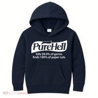 Purehell Kills 99% Of Germs Paper Cuts Pure Hell Kids Hoodie thumb 0