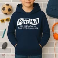 Purehell Kills 99% Of Germs Paper Cuts Pure Hell Kids Hoodie thumb 2
