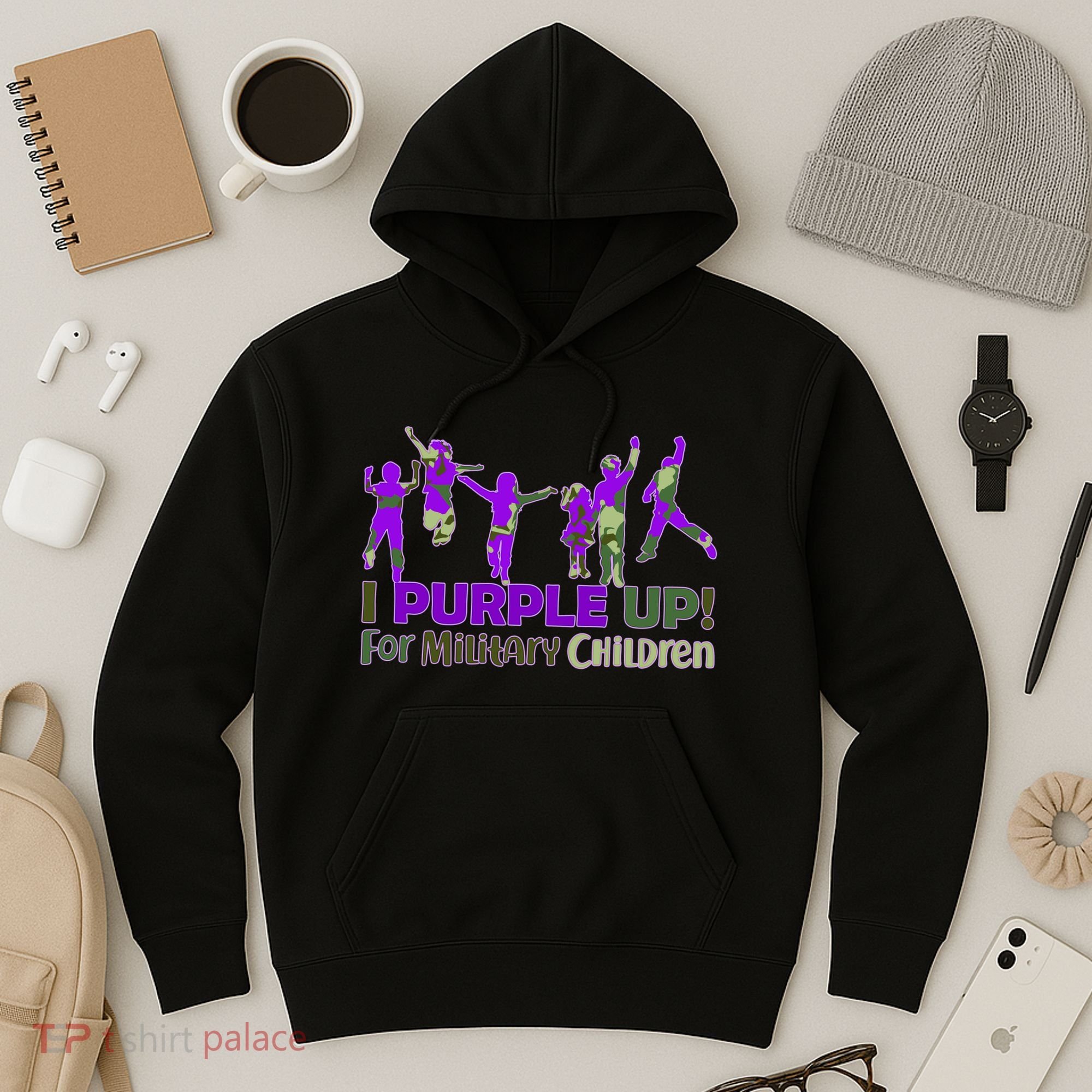Purple Up For Military Children Camo Hoodie
