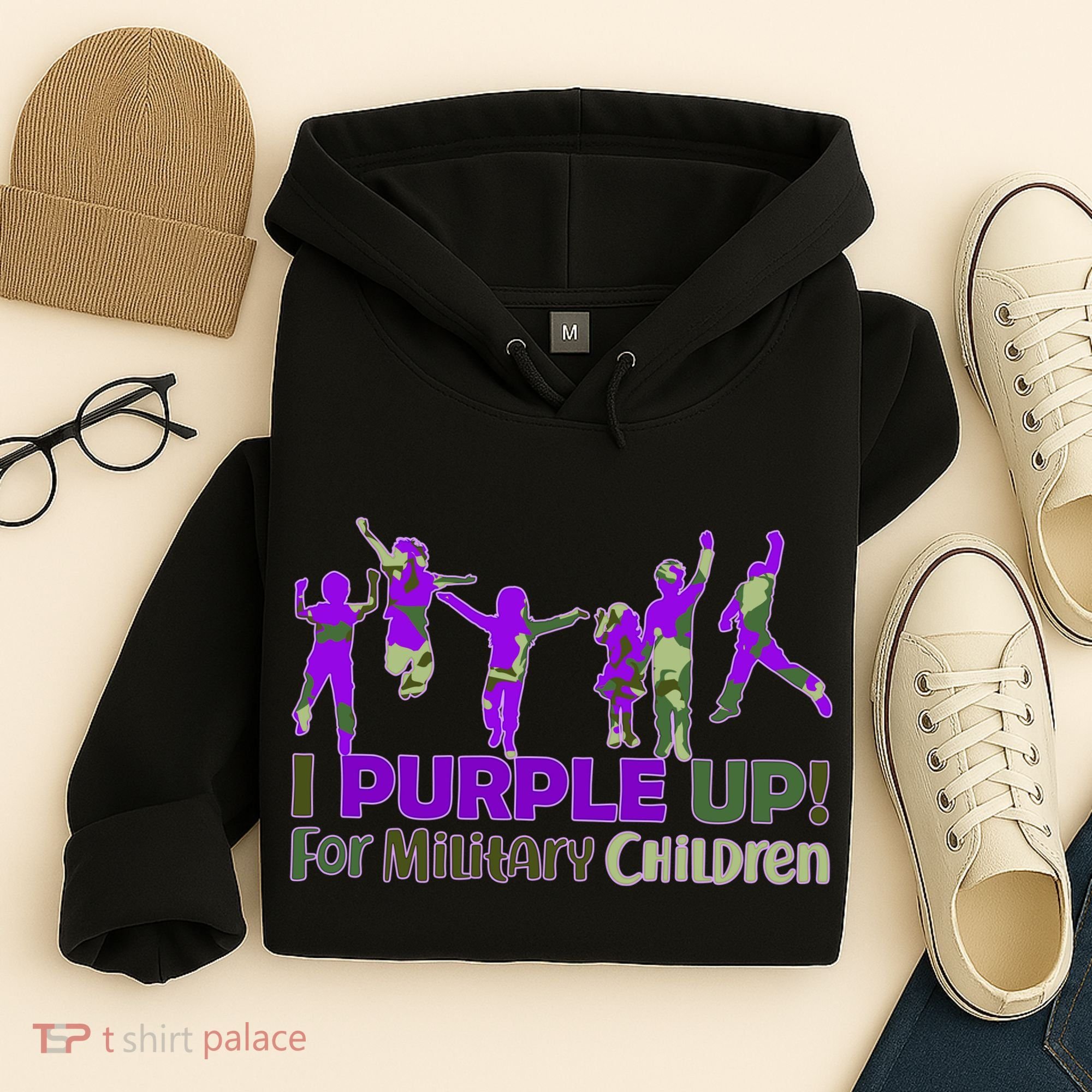 Purple Up For Military Children Camo Hoodie