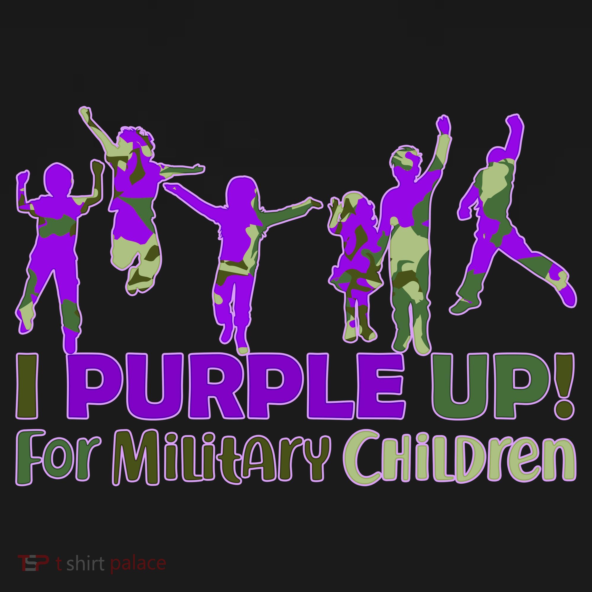 Purple Up For Military Children Camo Button