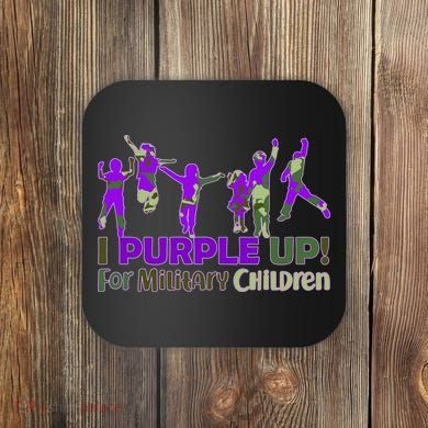 Purple Up For Military Children Camo Coaster