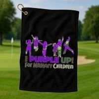 Purple Up For Military Children Camo Golf Towel thumb 1
