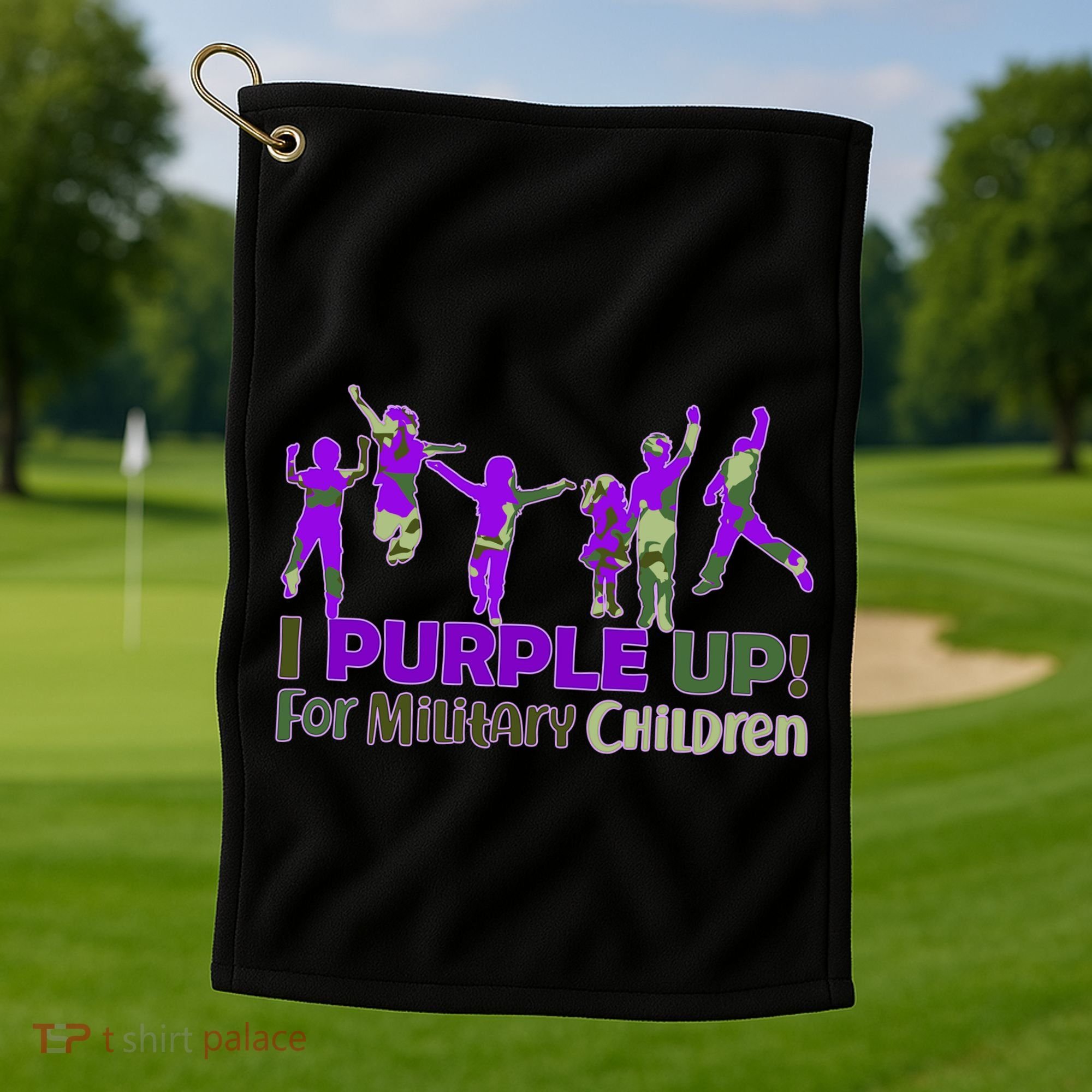 Purple Up For Military Children Camo Golf Towel