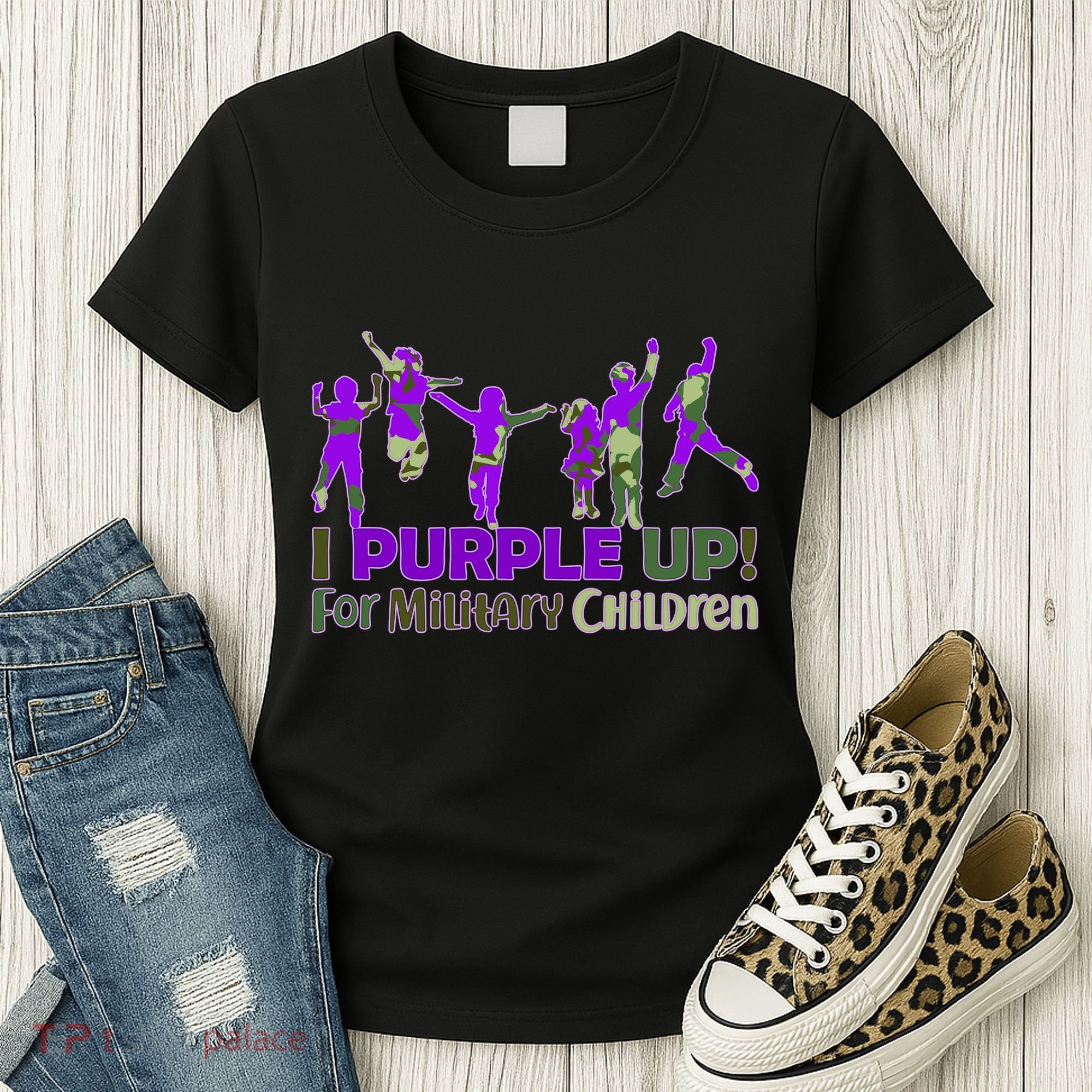 Purple Up For Military Children Camo Women's T-Shirt